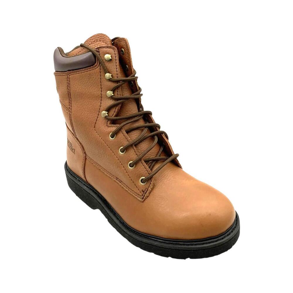 Work America Men's 8" Brawny Leather Work Boot Brown - Medium